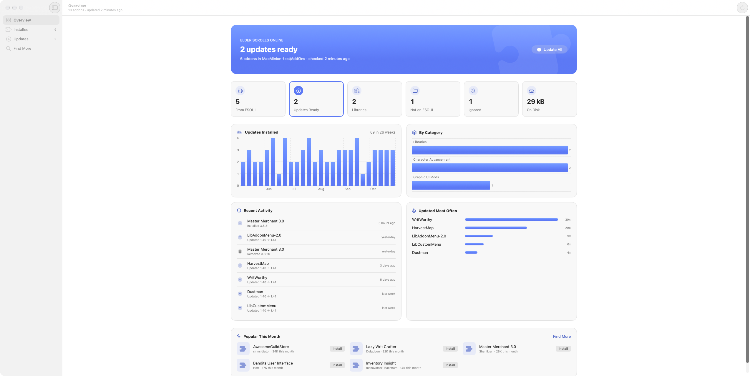 MacMinion Overview — what’s installed, what’s new, and what the AI suggests